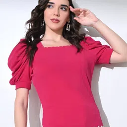 BAESD Women Square Neck Puff Sleeve Top-picture-37