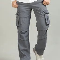 RIGS AND RAGS Men Smart Straight Fit Cargos Trousers-picture-13