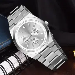 SZN Men Dial & Stainless Steel Straps Analogue Watch Crono Royal SilverDLSZN33300560 image 3