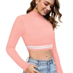 DHRUVIL IMPEX Women Solid High Neck Casual Top image 4