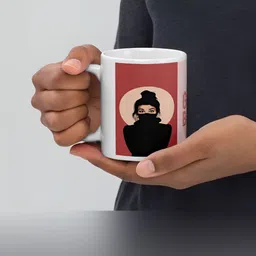 Mr UVD White Graphic Printed Ceramic Glossy Mug 350 ml image 4