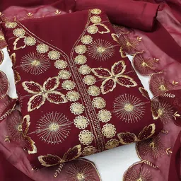 KALINI Embroidered Unstitched Dress Material image 2