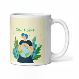 Mr UVD Green Graphic Printed Ceramic Glossy Mug - 350 ml image 4