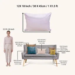 STITCHNEST Blue 2 Pieces Velvet Rectangle Shaped Cushion Covers image 2