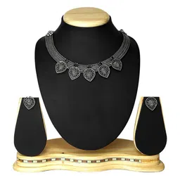 Joy of Jewels Silver-Plated Brass American Diamond Necklace & Earrings image 3