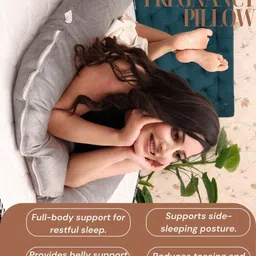 Siroki Bond Grey Fibre Filled Faux Velvet Lightweight Maternity Pillow-image-20