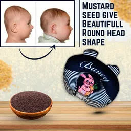 tag24 Infant Head Shaping Neck Support 0-18 M Kids |Rai Pillow for Sleep Bed Set Mustard Seeds Solid Baby Pillow Pack of 1 image 5