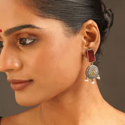 JAYPORE Circular Drop Earrings image 3