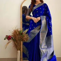 ABC ANY BUDY CLEAN Woven Design Zari Silk Blend Banarasi Saree image 2