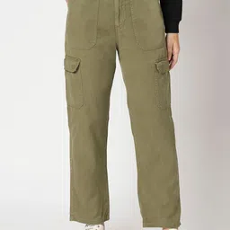Kraus Jeans Women High-Rise Relaxed Fit Cargos Trousers-picture-35