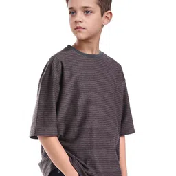 RARE ONES Boys Striped Round Neck Cotton Oversized T-shirt-picture-18