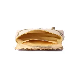 The Purple Sack Boho Gold Beige Clutch with Detachable Chain image 4
