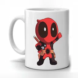 Mr UVD White & Orange Cartoon Characters Printed Ceramic Matte Mug 350 ml-picture-33