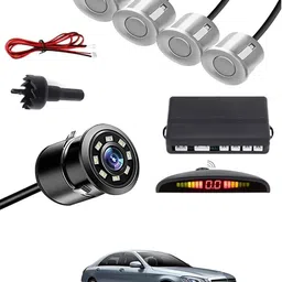 zplus Car Parking Sensors - Set of 4 with Reverse Parking Camera (Silver)-230 Safety of Passengers/Car One Alarm Kit-2461 Parking Sensor-picture-22