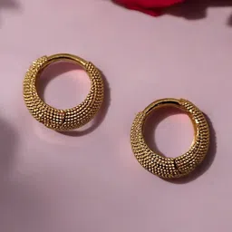 SHREE KRISHNA SHOPPING Women Gold Plated Hoop Earrings-picture-19