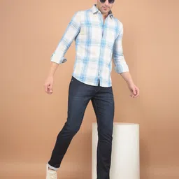 Crimsoune Club Men Classic Slim Fit Tartan Checks Opaque Checked Casual Shirt-image-94