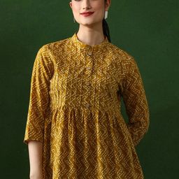 Jaipur Kurti Women Pure Cotton High Neck Printed Ethnic Tunic-picture-10