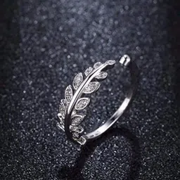 Teeragaj Silver-Plated AD-Studded Adjustable Finger Ring-picture-37