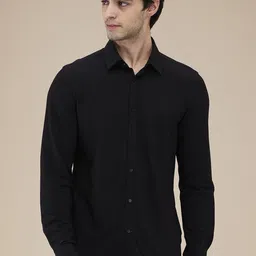 Being Human Men Classic Spread Collar Solid Cotton Casual Shirt-picture-25