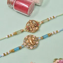 MEIRA JEWELLERY Set Of 2 Rakhi With Roli Chawal & Card-picture-12