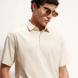 HIGHLANDER Polo Collar Drop-Shoulder Sleeves Cotton Relaxed Fit T-shirt-picture-32