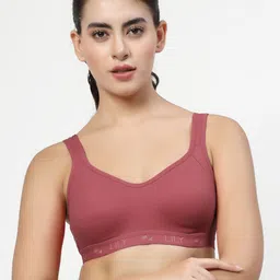 LILY Women Pack of 3 Full Coverage Non Padded Seamless Workout Bra image 4