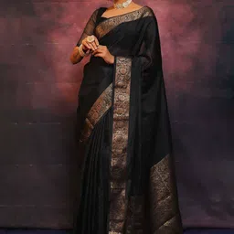 Anjaneya Sarees Zari Silk Blend Banarasi Saree image 2