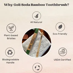 GOLI SODA Set Of 4 Brown Bamboo Toothbrush image 2