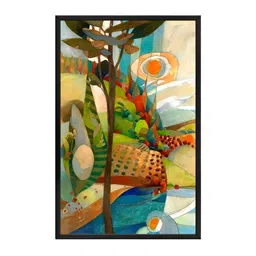 999Store Black & Green Canvas Abstract Wall Paintings image 5