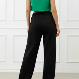 tedwoods Women Graphic Print Black Track Pants image 2