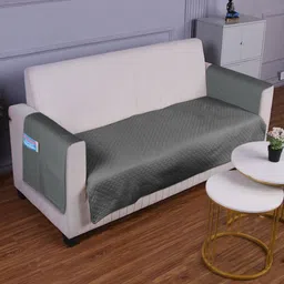 HOKIPO Grey 3 Seater Sofa Cover With Arms-image-32
