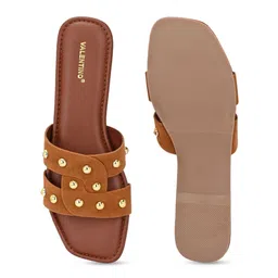 Valentino Women Leather Open Toe Flats image 4