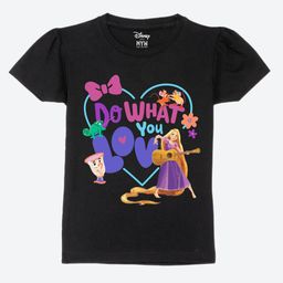 Wear Your Mind Girls Printed Puff Sleeves Pure Cotton Applique T-shirt-picture-16