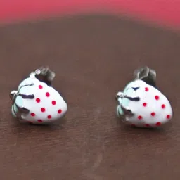 925 SILLER 925 Sterling Silver-Plated Strawberry Inspired Enamelled Studs-image-29