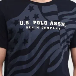 U.S. Polo Assn. Denim Co. Men Graphic Printed Round Neck Cotton Slim Fit T-shirt image 5