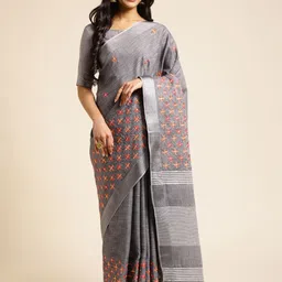 NEGRONI Woven Design Embroidered Chanderi Saree-image-13
