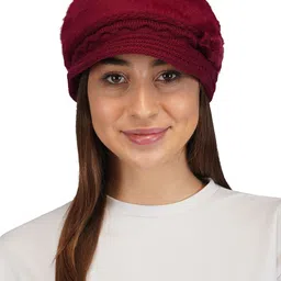 iSWEVEN Unisex Self Design Woollen Beanie image 2