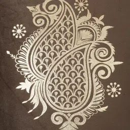 HOSTA HOMES Brown & Gold-Toned Set of 5 Ethnic Motifs Velvet Square Cushion Covers image 4