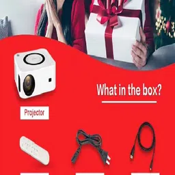 dkian T6Y9 Portable Mini Android Projector 9.0 1080P FHD Projector 2GB 16GB BT Wifi (9000 lm / 1 Speaker / Wireless / Remote Controller) Portable Projector image 5