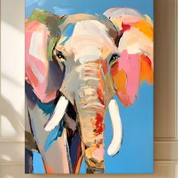 Art Street Blue & Pink Elephant Canvas Wall Art-image-50