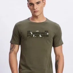 ADRO Typography Printed Round Neck Cotton T-shirt image 2