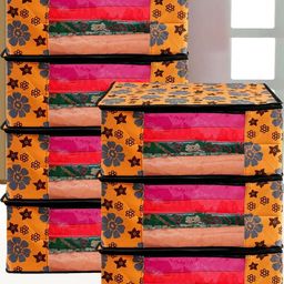 AMAK INC Orange Fabric Multi-Utility Wardrobe Organisers-picture-48