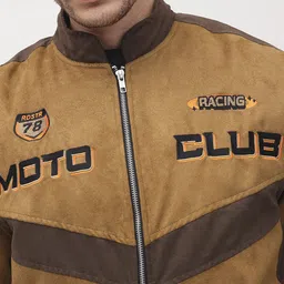 The Roadster Life Co. Typography Printed Stand Collar Bomber Jacket image 4