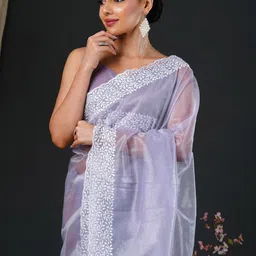 anouk rustic Anouk Embellished Beads and Stones Organza Saree image 4