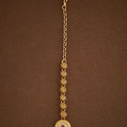 Kushal's Fashion Jewellery Gold-Plated Maang Tikka Head Jewellery-picture-31