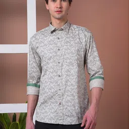 COBB Men Slim Fit Floral Printed Long Sleeves Cotton Shirt-picture-12