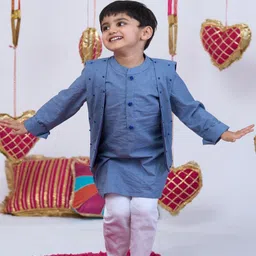 Vivedkids Boys Regular Kurta with Patiala & Waistcoat image 5