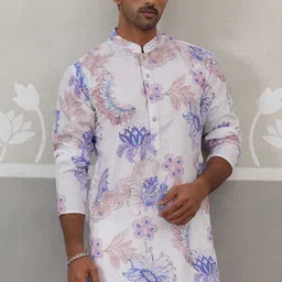 Jompers Men Floral Printed Regular Kurta Set-picture-30