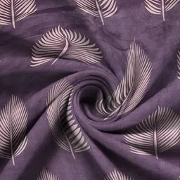 WEAVE AND DECOR Purple Leaf Pure Cotton 300TC Fitted Double Queen Bedsheet Set 2.28mx2.28m image 2