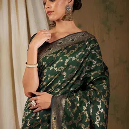 HERE&NOW Woven Design Zari Banarasi Saree image 2